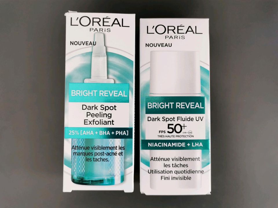 L'Oreal Bright Reveal Dark Spot Peeling + Fluid UV LSF 50+ in Recklinghausen