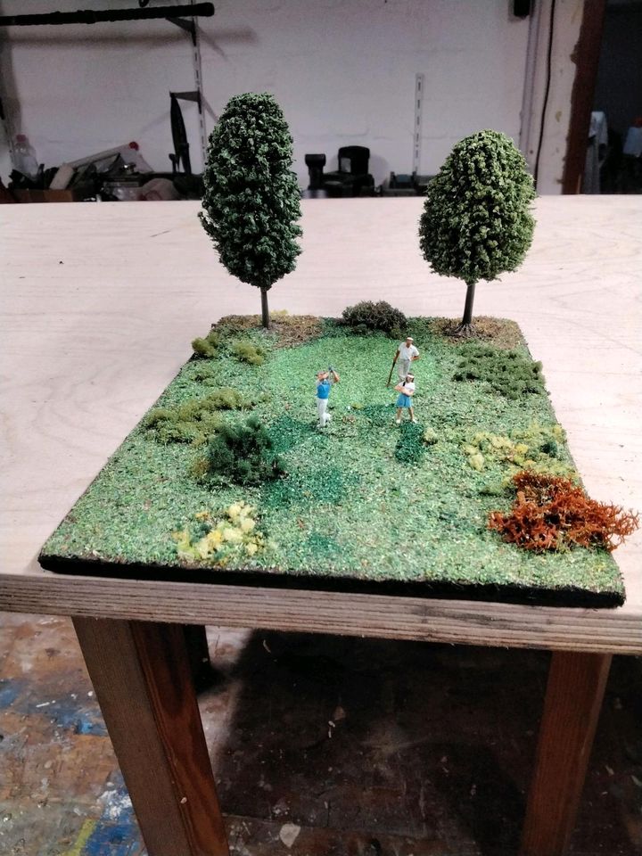 Diorama in H0, Golfspieler, Golfplatz, 1:87 in Grömitz