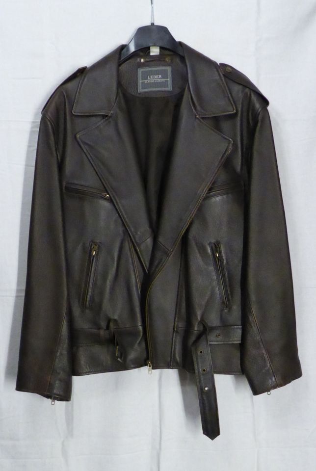 Lederjacke Biker Style Herren, Größe 48 in Eldena