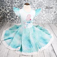 Handmade Dreh Kleid Tellerrock #Einschulung Meerjungfrau Mint Brandenburg - Biesenthal Vorschau