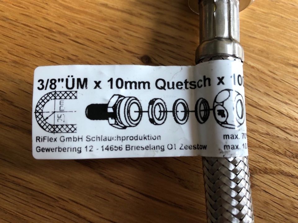 Flexschlauch Verlängerung 10cm 3/8" x 10mm, neuwertig in Gelsenkirchen