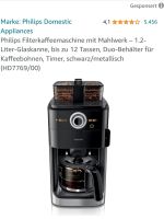 Philips Filterkaffeemaschine Brew and Grind HD 7769, leichter Def Bayern - Röttenbach (bei Erlangen) Vorschau