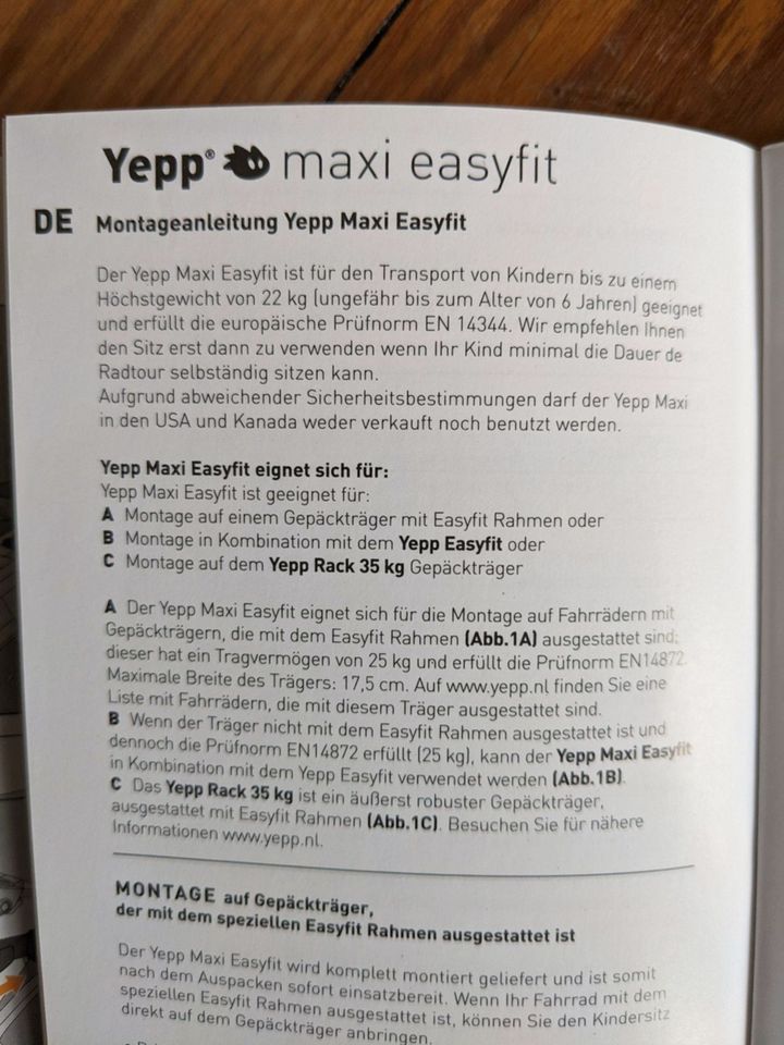 GMG Yepp maxi easyfit Kinder Fahrradsitz in Hamburg