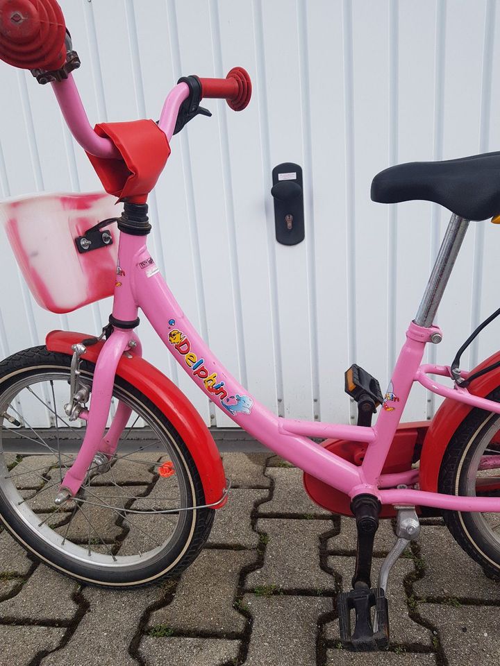 Kinderfahrrad / Mädchen Fahrrad Delphin 18 Zoll, rosa, guter Zust in Kaufering