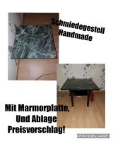 Schmiedeeisentisch mit Marmorplatte,  handmade Nordrhein-Westfalen - Altena Vorschau