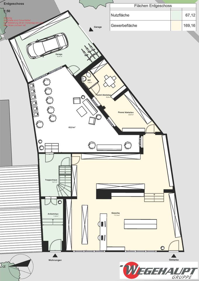 Vielseitiges Mehrfamilienhaus mit Gewerbe, Innenhof und Garage im Herzen von Staßfurt in Staßfurt