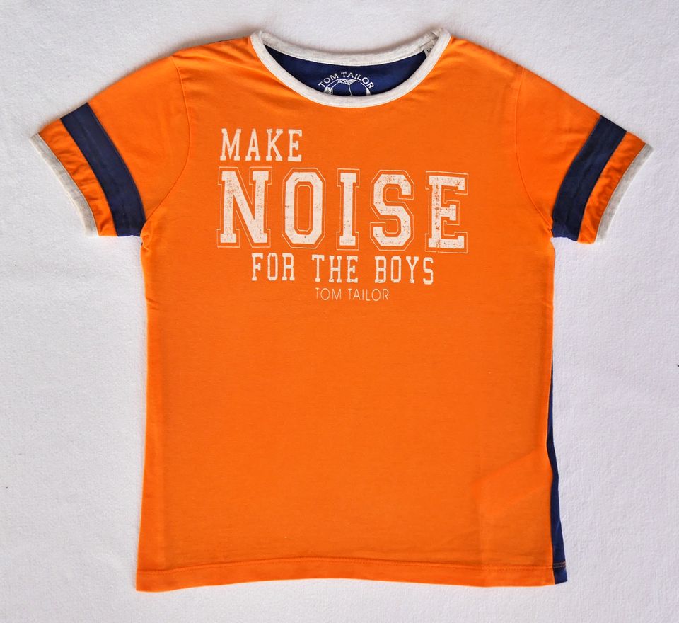 Tom Tailor T-Shirt Jungen Make Noise orange blau Gr. 116 122 TOP! in Hürth