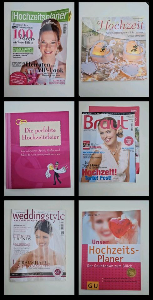 Hochzeit - 4 Zeitschriften / 3 Bücher Paket inkl. Versand in Eisingen