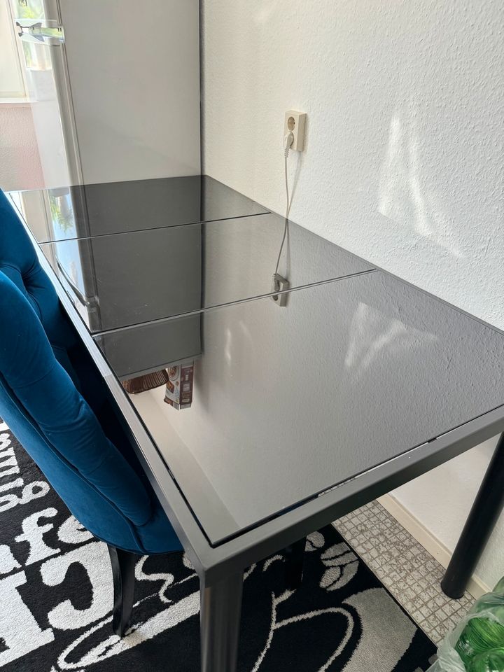 Tisch 80 x 160cm Glas Esstisch Schwarz in Hamburg