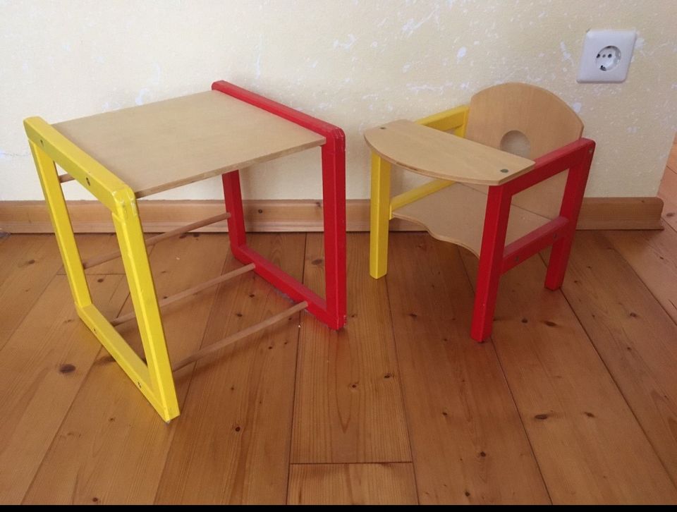 Puppen Hochstuhl Stuhl mit Tisch Holz Kombi (ohne Puppe) in Emsbüren
