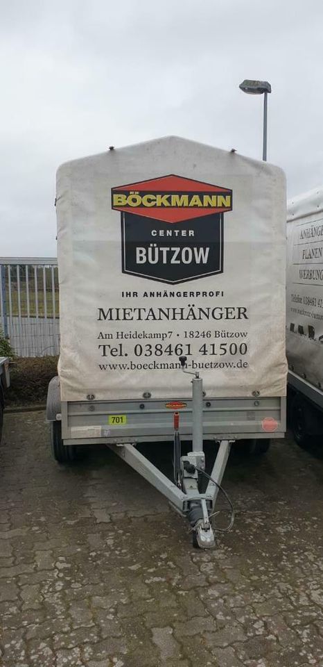 Vermietung PKW Anhänger Böckmann Leihen Mieten 1-24 Std 365 Tage in Bützow