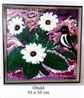 Wandbild Ölbild  m.Rahmen 55x55 cm Handmalerei Vogel Blumen Niedersachsen - Wendisch Evern Vorschau