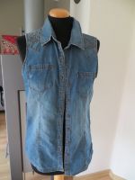 Tom Tailor Denim Jeansbluse Gr.XS Gr.34 Nieten ärmellos Biker Niedersachsen - Schwanewede Vorschau