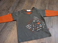 Kaki-oranger Pullover "Happy Train" - Gr. 80 Brandenburg - Cottbus Vorschau