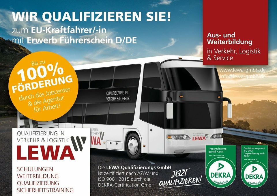 Fortbildung zum Busfahrer-in inkl. FS - HIER! [EB] in Leipzig