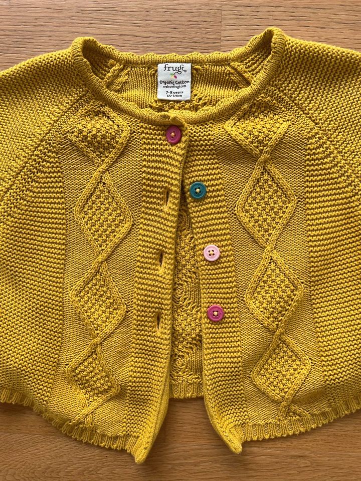 Kurze Strickjacke - Senfgelb - Frugi - Gr. 122-128 in Essen