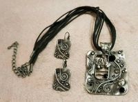 Modeschmuck Silber schwarz grau Kette Ohrring Set Nordrhein-Westfalen - Bönen Vorschau