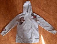 Kapuzenpullover Damen weiß/grau  Vogel mit Blumen Bayern - Lohr (Main) Vorschau