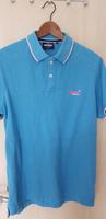 Superdry Polohemd Gr. XL türkis-blau mit gesticktem Logo Hessen - Groß-Bieberau Vorschau