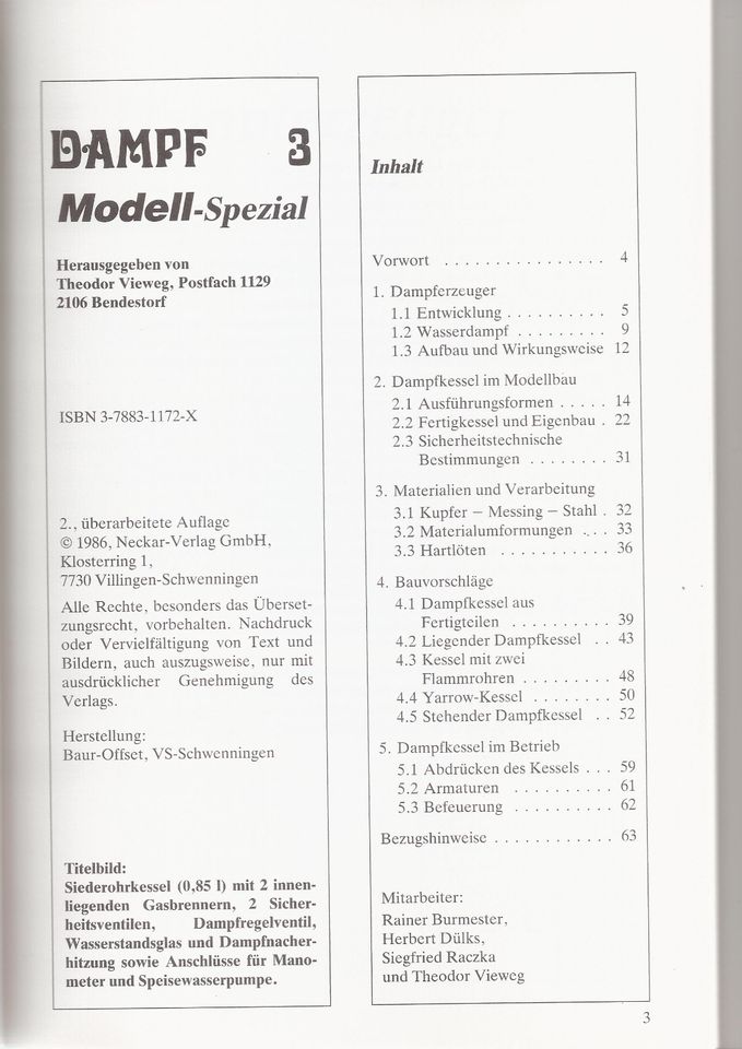 Dampf 1-3, Modell-Spezial; NV-Verlag; Dampfmodellbau; Dampfmaschi in Lübeck