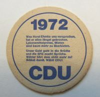 Bierdeckel Wahlkampf 1972, CDU-Werbung Baden-Württemberg - Efringen-Kirchen Vorschau