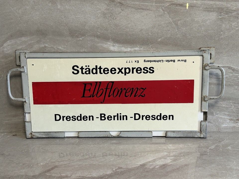 suche Zuglaufschild Städteexpress "Fichtelberg" D. Reichsbahn in Chemnitz