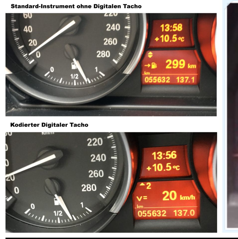 Digitale Geschwindigkeitsanzeige codieren BMW e92 e60 e61 e90 e91 in Geislingen