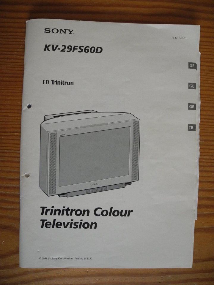 Sony Fernseher Triniton Colour Television KV-29FS60D Röhre in Nottensdorf