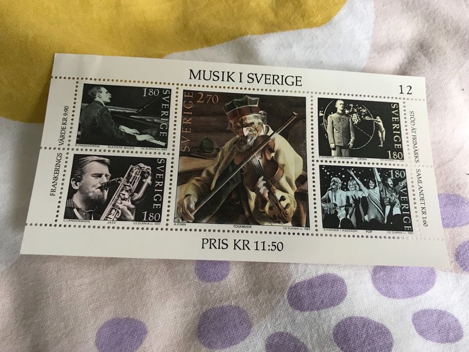 Briefmarken Schweden musik in München
