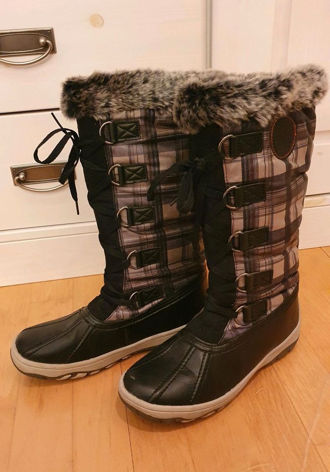 Damenstiefel Stiefel Boots Winterstiefel Karomuster braun 39 in Schwentinental