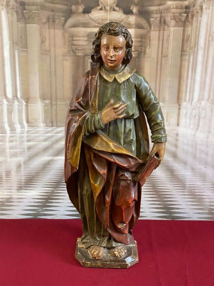 ANTIKE BAROCK HEILIGENFIGUR HOLZ GESCHNITZT GEFASST HEILIGER JOHANNES 17/18 JHDT - Versand kostenlos - Wir sind für Sie da lokal in 86830 Schwabmünchen oder online ARTHOME24 in Schwabmünchen