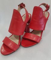 Damenschuhe Carinii Sandalen Rot Leder 36 high heels NEU B2597 Saarland - Lebach Vorschau