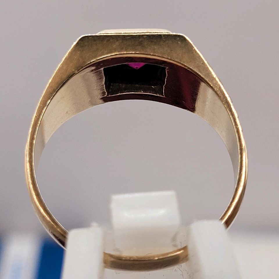 ❤Antiker Art Deco Ring aus 333er Gelbgold und synthetischem Rubin in Essen