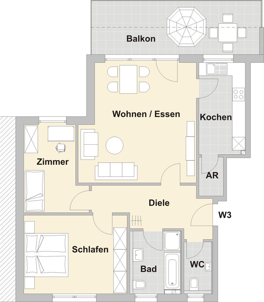 Neubau - KFW Effizienzhaus 40 Standard: Geräumige 3-Zimmer-ETW mit Balkon! in Nürnberg (Mittelfr)