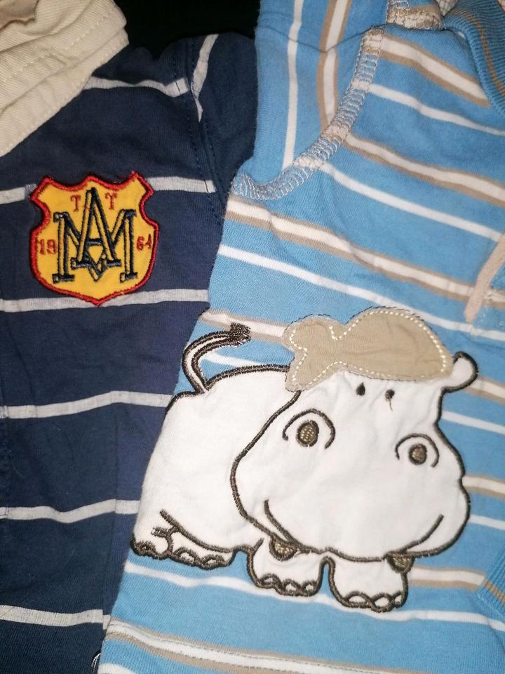 Paket 10x T-Shirt Hemd Jungen langarm 68, blau Bagger Nilpferd in Reutlingen