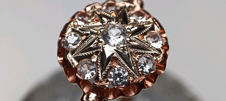 Russischer Diamant Ring 583 Gold 14 k (585) 68 antik in Reinstorf