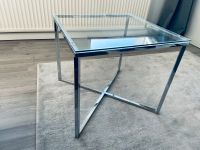 Glas Tisch 50 × 50 cm chrom mit Glasplatte und Mangotablett Hamburg-Nord - Hamburg Winterhude Vorschau
