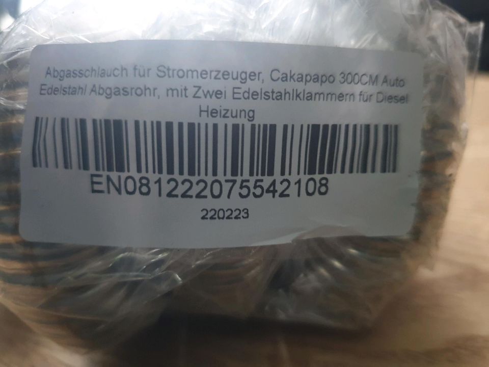 Standheizung Flexschlauch Abgasschlauch Edelstahl 300cm Cakapapo in  Brandenburg - Niedergörsdorf, Ersatz- & Reparaturteile