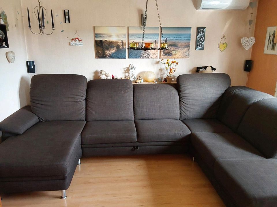 Sofa Wohnlandschaft Kopfteile verstellbar mit Schlaffunktion in Großsolt