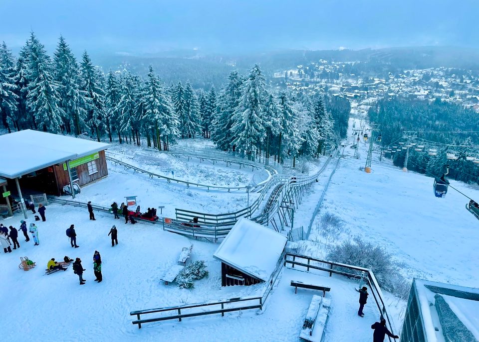 Ferienwohnung in Hahnenklee mit Blick auf Berg, Wald und See in Goslar