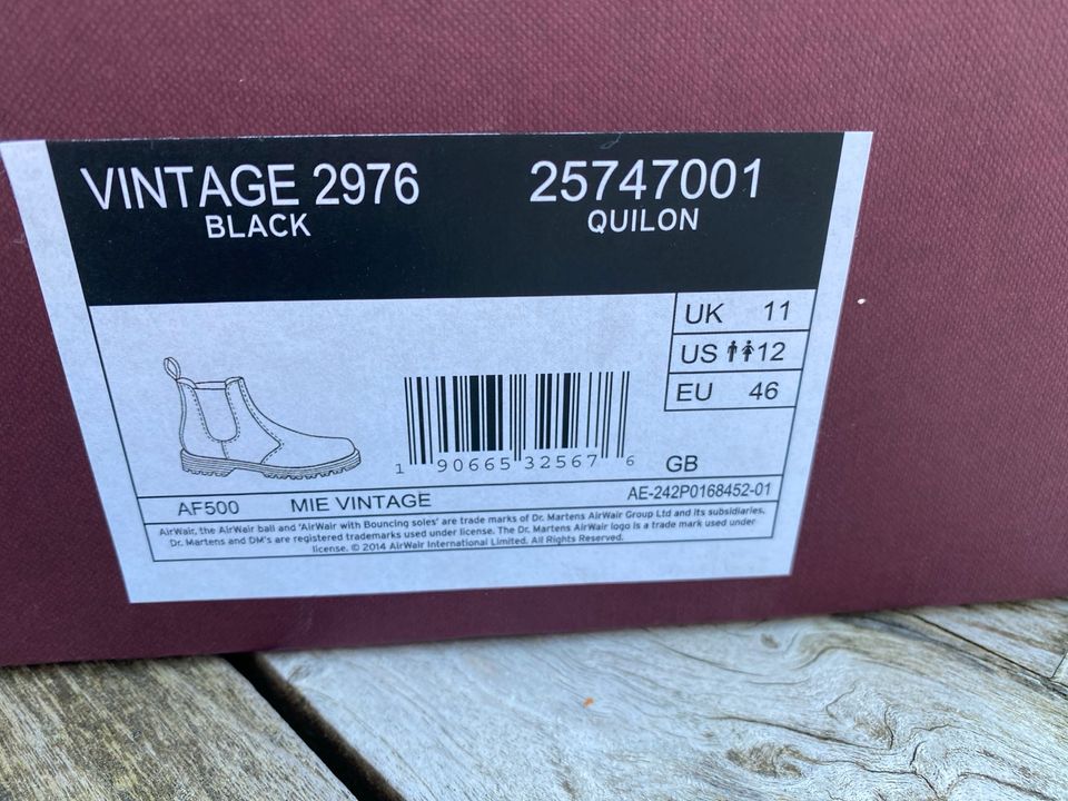 Dr. Martens Vintage 2976 black, Größe 46, wie NEU, Made in UK in München