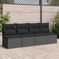 Gartensofa Kissen 4-Sitzer Sofa Gartenstuhl Schwarz Poly Rattan Hessen - Weilburg Vorschau