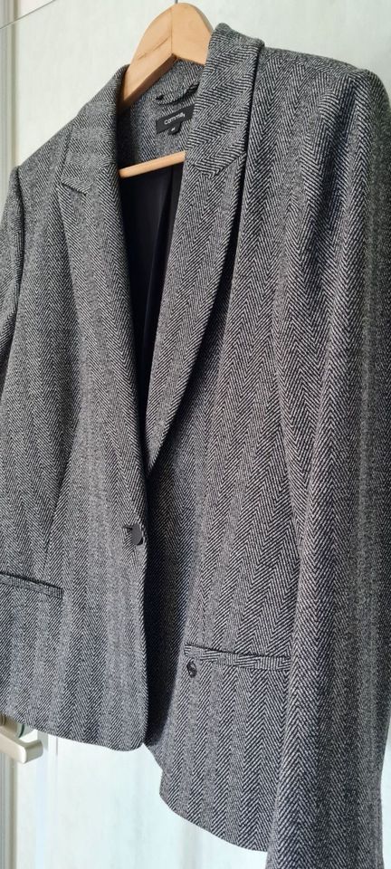 Blazer von Comma schwarz/grau Gr.44 aktuelle Mode-Kollektion in Bornheim