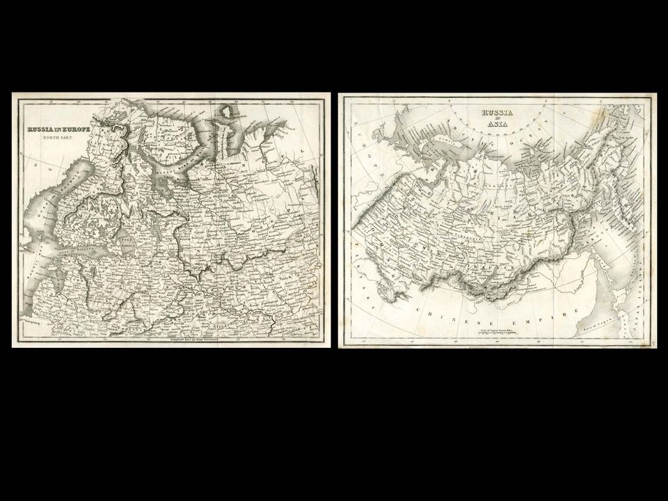 Karten „Russland in Europa–Nordteil“ / „Russland in Asien“ / 1840 in Bad Dürkheim