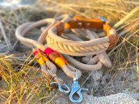 Halsband und Leine Set aus Tau Leder Beach Style Sunset Aussie Kreis Ostholstein - Scharbeutz Vorschau