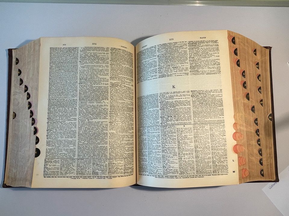 English Dictionary, Antik, Histor. Wörterbuch, Antiquarisch, Deko in Herzberg am Harz