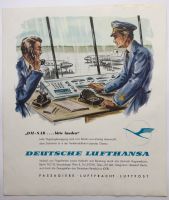 Deutsche Lufthansa Reklame Werbung Plakat DDR 1955 Sachsen - Klipphausen Vorschau