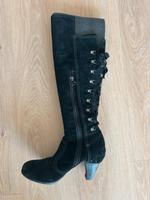 Overknees Stiefel von Annette Görtz aus schwarzem Wildleder Baden-Württemberg - Mannheim Vorschau