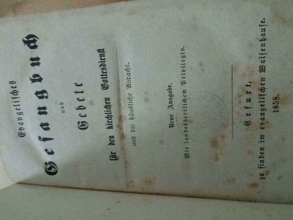 Evang. Gesangbuch 1858 in Sömmerda