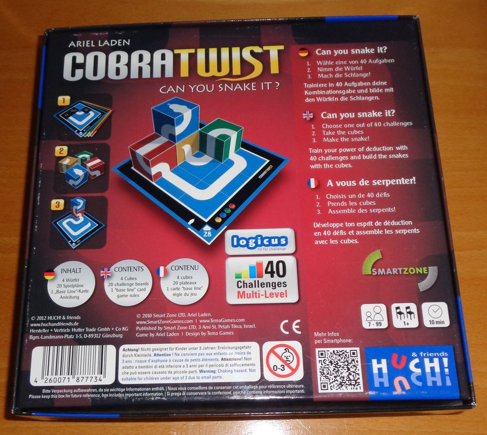 Huch Cobra Twist CAN YOU SNAKE IT! Brettspiel Logik in Manching